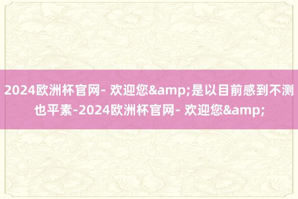 2024欧洲杯官网- 欢迎您&是以目前感到不测也平素-2024欧洲杯官网- 欢迎您&