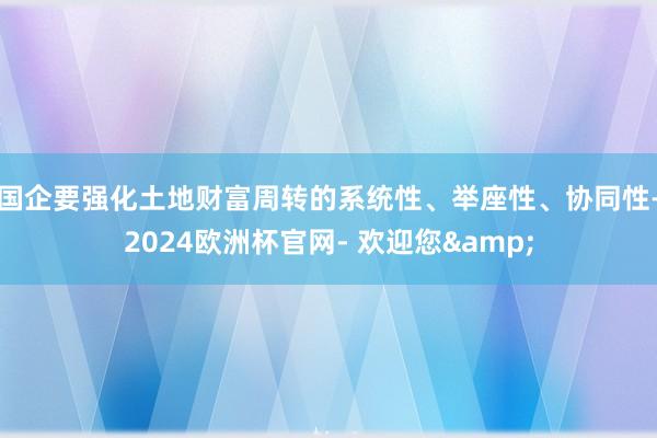 国企要强化土地财富周转的系统性、举座性、协同性-2024欧洲杯官网- 欢迎您&