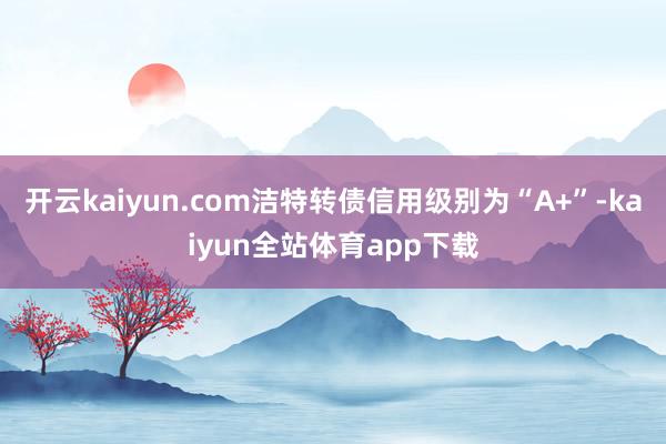 开云kaiyun.com洁特转债信用级别为“A+”-kaiyun全站体育app下载