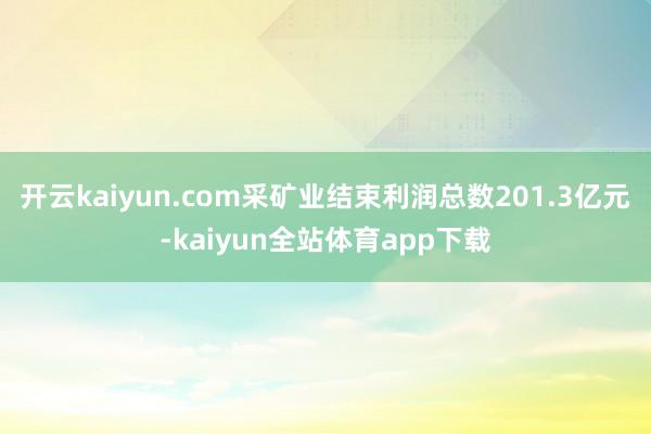 开云kaiyun.com采矿业结束利润总数201.3亿元-kaiyun全站体育app下载