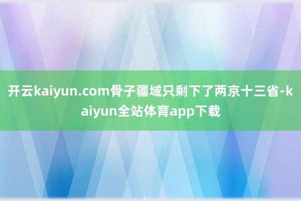 开云kaiyun.com骨子疆域只剩下了两京十三省-kaiyun全站体育app下载