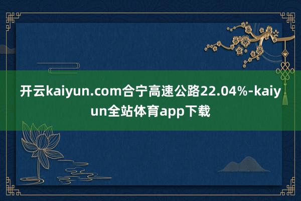 开云kaiyun.com合宁高速公路22.04%-kaiyun全站体育app下载