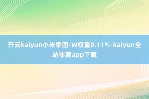 开云kaiyun小米集团-W权重9.11%-kaiyun全站体育app下载