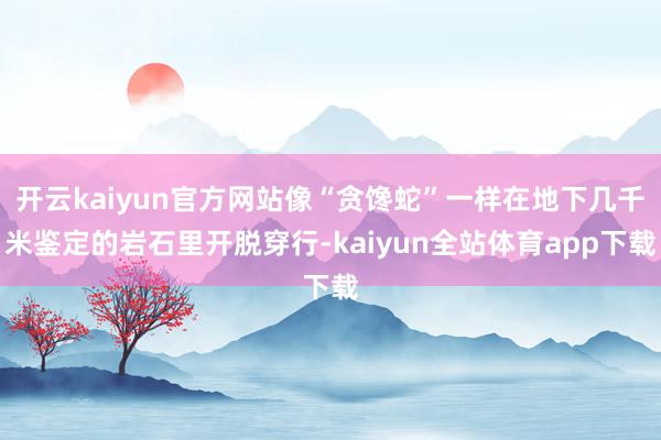 开云kaiyun官方网站像“贪馋蛇”一样在地下几千米鉴定的岩石里开脱穿行-kaiyun全站体育app下载