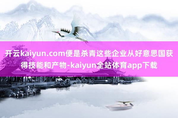 开云kaiyun.com便是杀青这些企业从好意思国获得技能和产物-kaiyun全站体育app下载