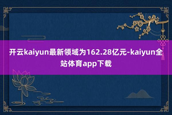 开云kaiyun最新领域为162.28亿元-kaiyun全站体育app下载