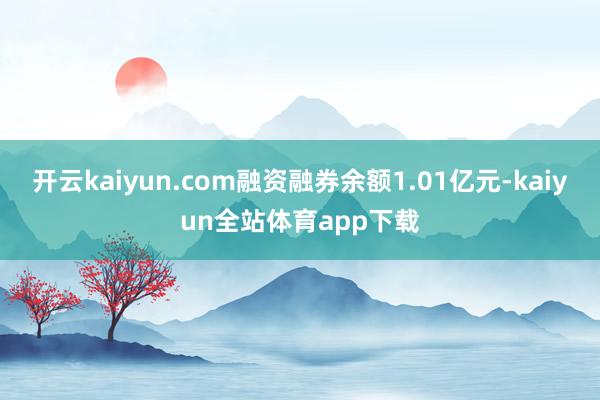 开云kaiyun.com融资融券余额1.01亿元-kaiyun全站体育app下载